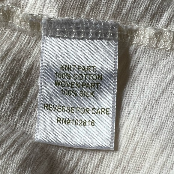 Garnet Hill Elegant Cream Drape Cardigan in Cotton & Silk Size S - Picture 6 of 10